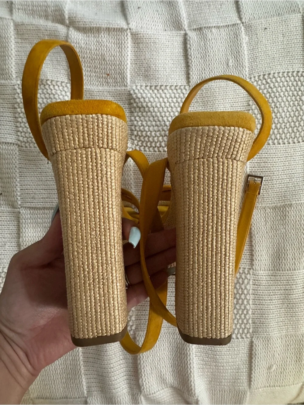 Jimmy Choo Mustard Suede Platform Sandals